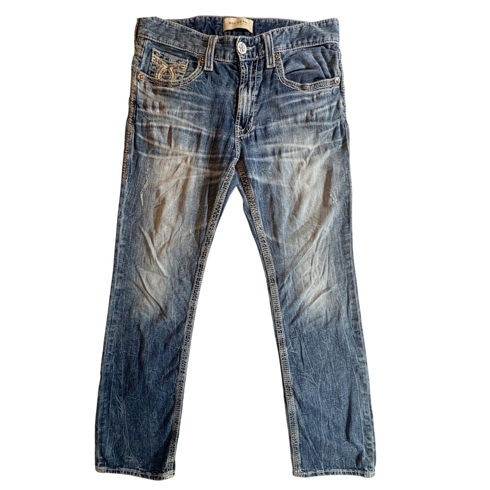 Big Star Pioneer Straight Leg Jeans Mens 34R Buckle Exclusive Medium Wash Blue